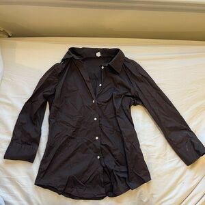 Brown button down 3/4 sleeves
